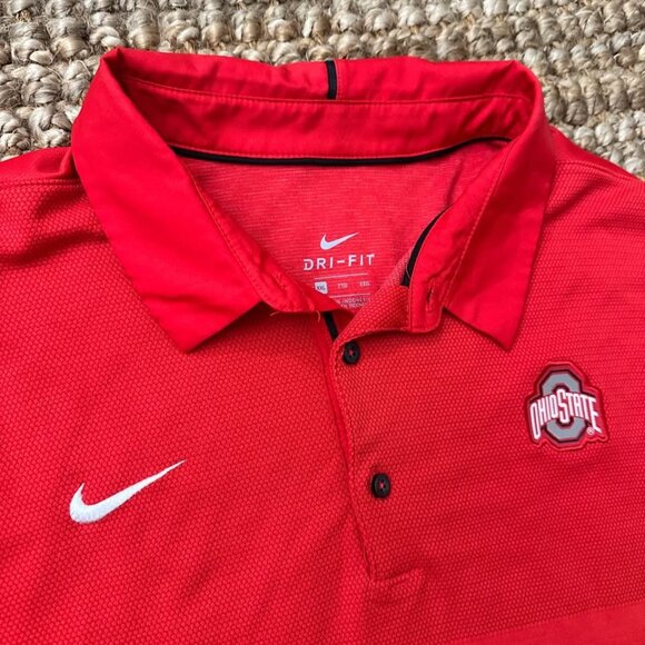 Nike OSU Buckeyes Polo Shirt (2XL) Red - Picture 2 of 4